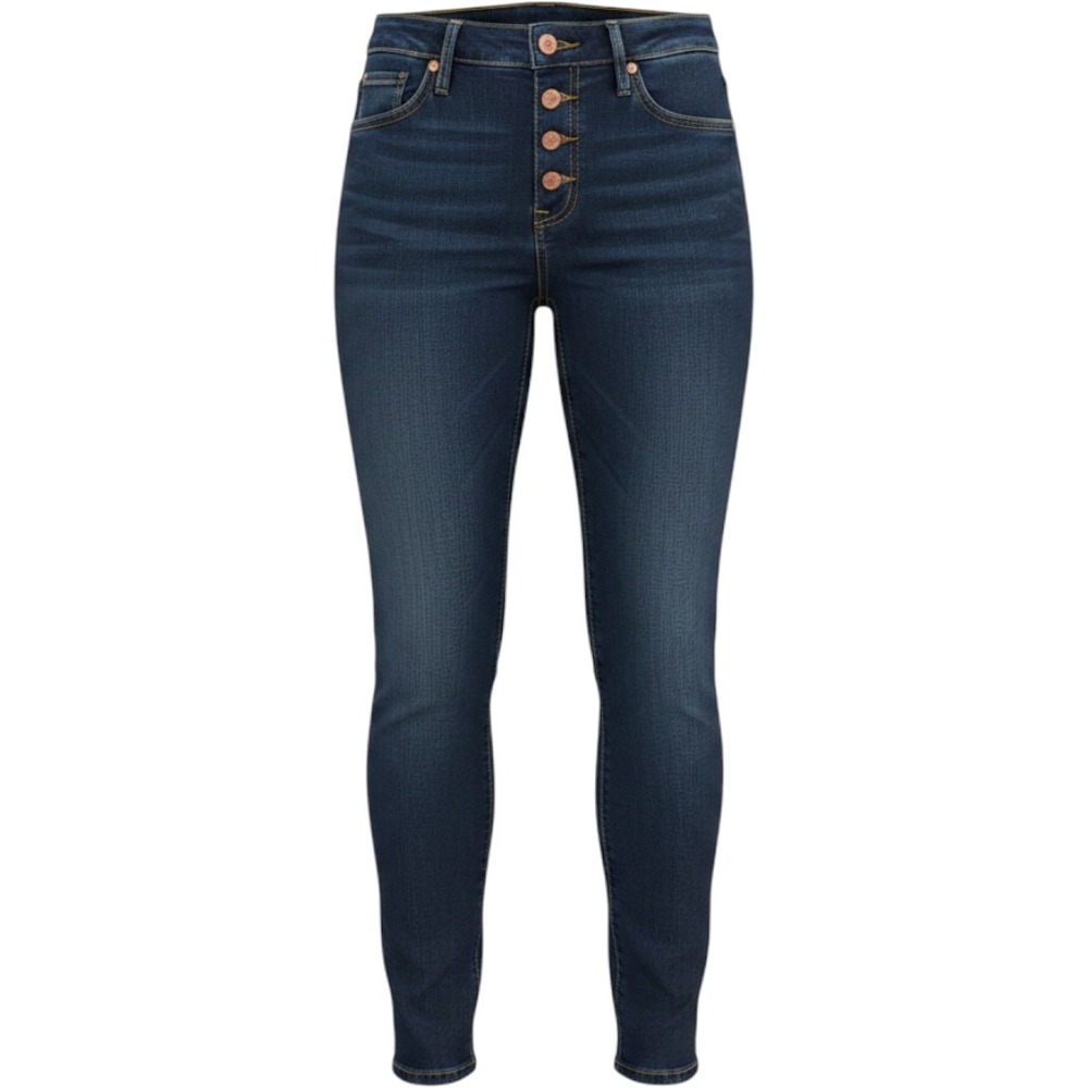 Lucky Brand Ava Mid Rise Skinny Ankle Jeans Dark Wash Button Fly 2/26 A Blue